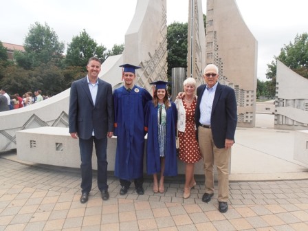 Michele's granddaughter Maggie's high school graduation. From left to right: Michele's son Matt Painter, Maggie's boyfriend Cole, Maggie Painter, Michele and Wally Foltz.
